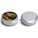 Round Pill Box with Beer & Hop Cones - 3 Compartment Decorative Metal Pill Organizer - Portable Pocket Case - Buy Online on GoSupps.com
