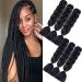 Braids Extensions Black Kanecalon Kunsthaar Hair Jumbo Braids Hair Extension 6 Packs 24inch Crochet Braids Hair Extensions for Art Hairs For Einning Black 1b