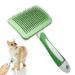 Cat brush pet brush self -cleaning plucking brush removes undercoat cat ridge dog brush cat brush shorthair to long hair Suitable gentle cats brush (green)