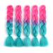 Showjarlly jumbo braid artificial hair hair ombre braid extension 24 inch KanCalon hair braid extensions 5 pieces for crochet twist lichen hair box braid for braid peach/navy blau# 61cm-24zoll (5 Pack) peach/marine blau