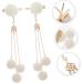 FRCOLOR 1 pair fringe clip womens hair accessories wedding hair barrettes wedding hair accessory shiny pearl hairpin crystal hair barrettes hair clip girl alloy Plush white China - Buy Online on GoSupps.com