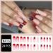 Shop Halloween Press on Nails - 24 Pcs Long Black Spider Web & Red French Tip - Full Cover Square Shape False Nails for Women - Buy Online on GoSupps.com