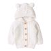 puseky Baby Boys Girls Knit Sweater Hooded Ears Warm Cardigan Coat Tops Jacket Outwear 0-6 Months Beige