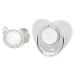 Ultra-Light BPA-Free Silicone Pacifier for Toddlers 6-18 Months | Seamless Design with Silver A-Z Letters & Lid - Buy Online on GoSupps.com