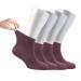 Cosyfeel Women Loose Diabetic Socks | 4-Pack Neuropathy Ankle Socks for Ladies | Super Soft Eco-Friendly Bamboo Material | Durable with Seamless Toe | Multicolour Patterns | 4 Seasons 7-9 1/2 GRAPE NECTAR