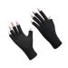 UV Gloves for Gel Nails - Fingerless UV Protection Gloves for Nail Lamp Anti UVA&UVB UPF50+ Nail Care Gloves Professional Gel Manicure Hand Protection (Black)