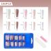 Luvadeyo Multicolor 100pcs Matte False Nails - Medium Long Coffin Fake Acrylic Nail Tips for Winter - Perfect for DIY Nail Art - Buy Online on GoSupps.com