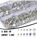 PLABBDPL 1440 Pieces Crystal Rhinestones White-AB Nail Art and Make Up Crystal Rhinestones for Nail Art and Clear Crystal Rhinestones 6 Sizes (1.5-3.8 mm) with Tweezers for Pick Up - Buy Online on GoSupps.com