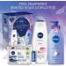 NIVEA Feel Pampered skincare routine holiday gift set | Contains : Makeup removing Wipes 40pc Lip Balm 4.8g Body Lotion 625mL & Body Wash 500mL | Bundle for normal to dry skin - Buy Online on GoSupps.com