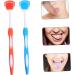 Mobestech Tongue Cleaning Brush Set - 4 Metal Tongue Scrapers for Optimal Oral Hygiene | 19.5x3x0.6cm - Available in Orange & Blue - Buy Online on GoSupps.com