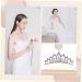 FRCOLOR Luxury Colored Rhinestone Crown Alloy Bride Comb Wedding Wood Display Base - Buy Online on GoSupps.com