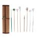 7PCS Ear Clean Feather Kit Ear Picking Tool Ear Wax Removal Feather with Bamboo Mat for Deeply Clean Massage Relaxing