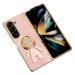 Tivenfezk Nadoli for Samsung Galaxy Z fold 5 astronaut hidden stand shell caricature ultra thin coating galvanized 360 ring stand soft silicone scratch -resistant mobile phone cover protective cover samsung galaxy z fold 5 pink