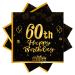 40 pieces black napkin birthday 60 birthday black gold paper party napkins 33 x 33cm paper napkins for man woman girl birthday party decoration black 60th