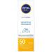 NIVEA SUN UV VISAGE Sensitive Soothing Cream SPF 50 (1 x 50 ml) Facial sunscreen formula for sensitive skin Immediate sun protection without fragrance & non-greasy - Buy Online on GoSupps.com