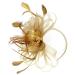 Bridal Hair Accessories Womens Mesh Ribbon Fascinator Hat Contrast Color Flower Wedding Headband Gold Hair Pins