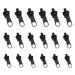 Mqlsaeri zipper slider replacement 18 pieces removable zipper Zipper Pull fixed zipper replacement slide for jackets backpacks suitcases - black