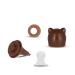 BABYLEDO Baby Fruit Pacifier with Teething Ring | 6+ Months | Safe for Fruits & Vegetables | Cute Bear Design - Duet Brown  - Buy Online on GoSupps.com