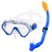 Kids Snorkel Set Dry Top Snorkel Mask with Carrying Bag Kids Youth Junior Snorkeling Gear for Boys and Girls Age from 5-13 Years Old Blue