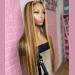 Lemoda 13x6 Ombre Highlight Lace Front Human Hair Wig 180 Density Pre Plucked Straight Brazilian Wig 4/27 20 Inch - Buy Online on GoSupps.com