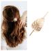 Yheakne Vintage Hair Sheet Clip Metal Hair Bun Bracelet Leaf Bun Gold Cage Holder Hair Leaf Stick Alloy Hair Clip for Women and Girls (Gold)