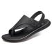 Orthopedic Beach Sandals for Men Summer Casual Lightweight Non-Slip Big Toe Foot Corrector Slippers Fashion Comfy Breathable Hallux Valgus Walking Flip Flops 7.5 Black