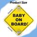 2 Pcs Baby on Board Car Sign Set | 12cm x 12cm Safety Warning Signs with Double Suction Cups | Reusable & Durable Stickers for Car Window | Easy to Apply & Remove - Buy Online on GoSupps.com