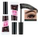 2Pack Tinted Eyebrow Mascara Gel Set Black Long Lasting Waterproof Transfer-proof Eyebrow Cream Eyebrow Brush With Color Fast Sculpt to Fill in Eyebrows Thickening Tint-Cruelty Free 0.8 Fl Oz (Pack of 1) 2Pcs-03#BLACK