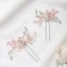 Unicra Rhinestone Hair Needles for Brides - Wedding Hair Jewelry with Pink Crystals | 2 Pieces - Buy Online on GoSupps.com