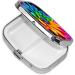 Colorful Flowers Small Pill Case - 2 Compartment Travel Pill Box & Organizer for Purse - Perfect Gift - Buy Online on GoSupps.com