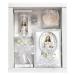 Lito White Jesus Baptism Candle Set Kit for Christenings with Shell and Favors - Spanish