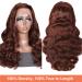 Wavymy Reddish Brown 18 Lace Front Human Hair Wig | Auburn Color 33 | 180% Density | HD Lace Frontal | Pre-plucked with Baby Hair for Black Women - Buy Online on GoSupps.com