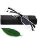 EyeURL reading glasses with ultra-light TR90 glasses frame reading aid made of metal frame with glasses case for women and men anti-blue light reading glasses black 1.5 x
