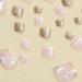 24Pcs Square Press-On Toenails - Short Fake Pink & White French Tip with Floral Rhinestones & Gold Glitter - Acrylic Toe nails for Women & Girls - Buy Online on GoSupps.com