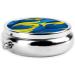 Blue-Yellow Portable Metal Pill Box - Round Mini 3-Compartment Hinged Design for Small Pills - Travel Essential - Buy Online on GoSupps.com