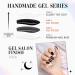 GLAMERMAID Jelly Press on Nails - Black Glitter Medium Short Square Shape Galaxy False Nail Kit | 24Pcs A2-Star Night Sky - Buy Online on GoSupps.com