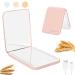 wobsion Wheat Straw Compact Mirror with Light Rechargeable Natural Organic Wheat Straw Fiber Small Pocket Mirror 1x/3x Magnifying Portable Travel Makeup Mirror for Handbag Gifts for Girls(Pink) Wheat Pink Rechargeable
