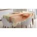 ABAKUHAUS Eyebrow Tablecloth Closed Polygonal Lady Eyes Rectangular Table Linen for Dining Room Kitchen Decor 55" x 80" Cinnamon and Cream