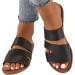 Lencyotool Women's Sandals - Flat Ribbon Slip-On Open Toe Big Sizes Black - Comfortable Leisure Footwear - Buy Online on GoSupps.com