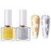 BORN PRETTY Stamping Polish Nail Art Image Stamp Polish Set Print Polish Varnish 2 Bottles Gold Silver
