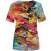Plus Size Tie Dye Printed Short Sleeve T-Shirt for Women - Crew Neck Graphic Tee - Casual Loose Fit Blouse - Medium, Multicolor - Buy Online on GoSupps.com