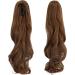 Claw on Ponytail Clip in Hair Extensions Straight Curly Wavy Long Hair Piece Pony Tail Synthetic Claw Jaw Ponytail Extensions 18" Curly Light Auburn 18 Inch-Curly Light Auburn-Curly - Buy Online on GoSupps.com