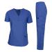 Dagacci Medical Uniform Woman and Man Scrub Set Unisex Medical Scrub Top and Pant Royal XXXL