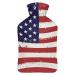 American Flag Hot Water Bottle With Cover Plush Bed Bottle Hand Warmer For Adults And Children 26.5X15.3cm