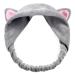 Cute Cat Ears Headband Hair Wear Makeup Shower Face Washing Hairband Grey