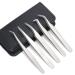 Plucking eyelashes professional tweezers set 5 pieces of stainless steel eyelashes tweezers straight and curved lace tweezers for eyelash extensions and nail design for eyelash extensions