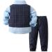 Volunboy Baby Boys Gentleman Suit 4PCS Set | Formal Waistcoat Outfit with Wedding Shirts, Vest, Bow Tie | 2-3 Years Blue - Buy Online on GoSupps.com