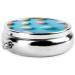 Painted Eggshell Portable Metal Pill Box - Round Mini 3-Compartment Hinged Design for Travel Black - Ideal for Small Pills - Buy Online on GoSupps.com