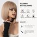 OUFEI Ombre Blonde Bob Wig with Bangs - Short Straight Synthetic Hair Wig for Women, Perfect for Daily Wear, Parties, and Cosplay (1124-1) - Buy Online on GoSupps.com