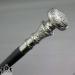 Vintage Antique Wooden Walking Cane with Silver Brass Handle - Unique Gift Idea - Buy Online on GoSupps.com